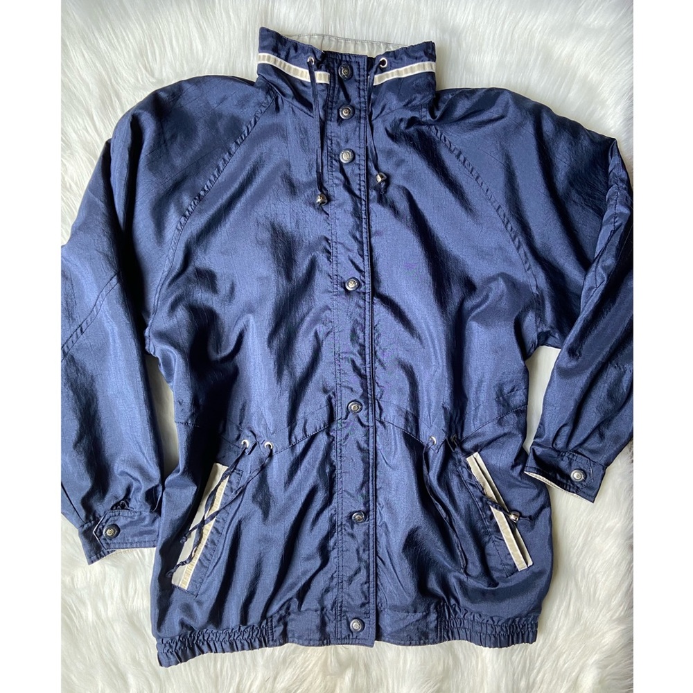 CS Essentials Vintage Blue Button Down Windbreaker